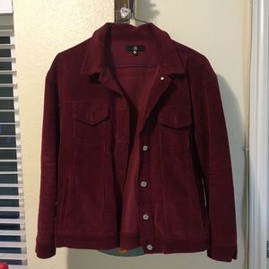 Missguided oversized boxy trucker jacket, burgundy